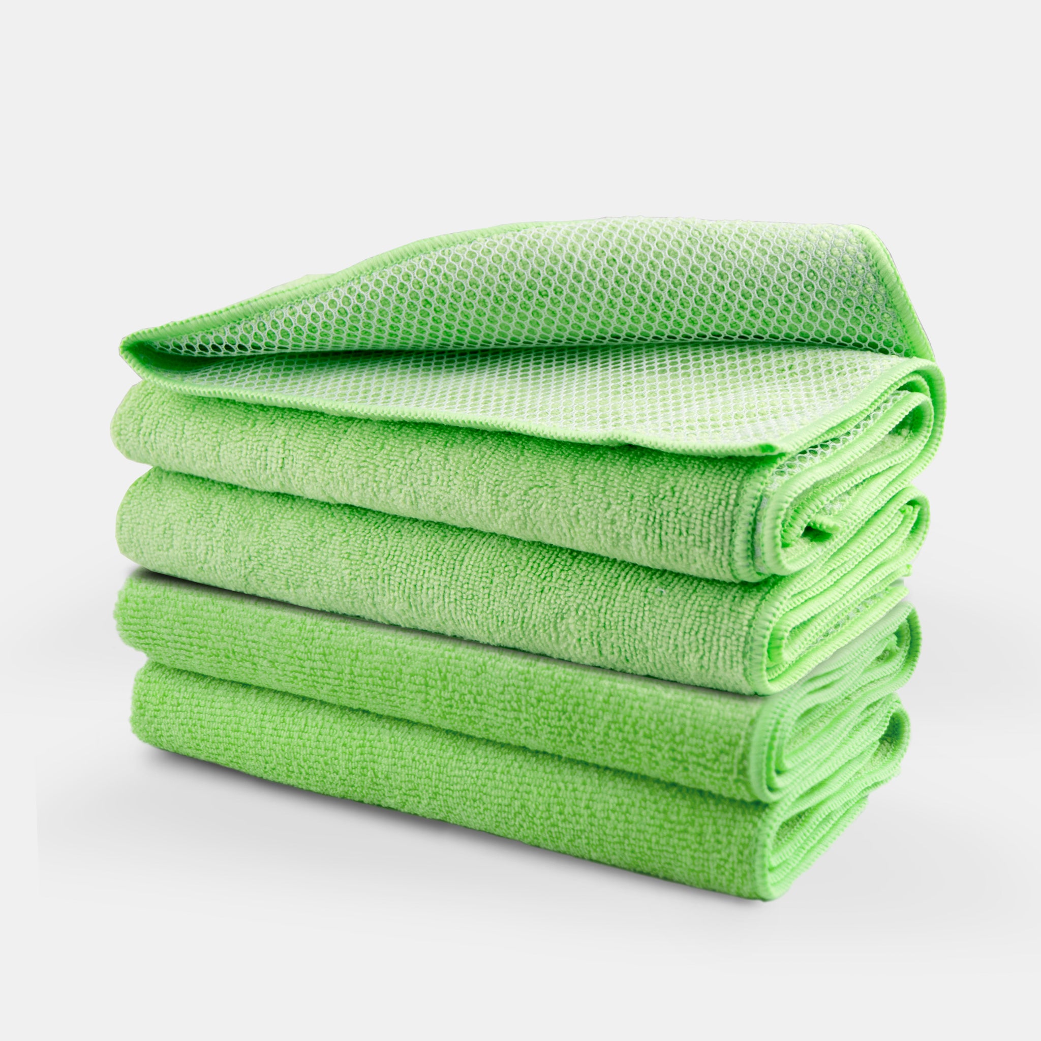 Greased Lightning Microfibre Netted Cloths in Green